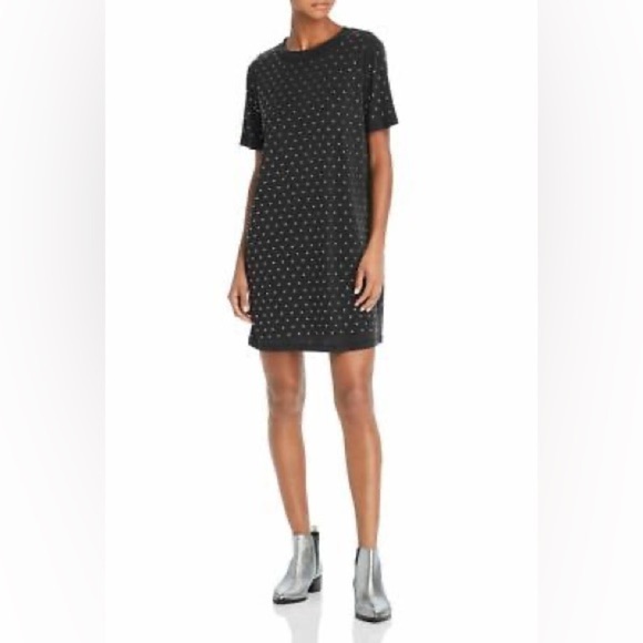 Splendid Dresses & Skirts - Splendid Women's Black Silver Studded Short Sleeve T-Shirt Dress Size M